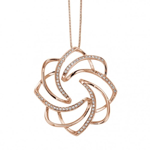 Pendente rosone con diamanti in oro 18Kt DPF10963,024 DonnaOro Jewels