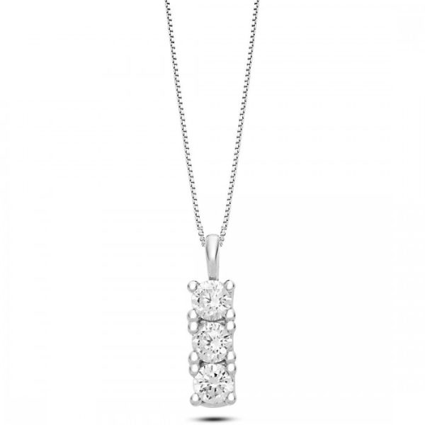 Pendente trilogy con zirconi in oro 18Kt AGZ 341 Ambrosia