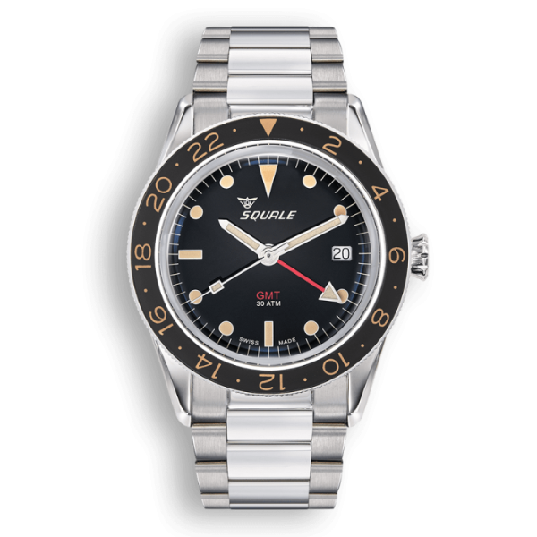 Squale Sub-39 GMT Vintage Black Bracelet SUB-39GMTV,BR22