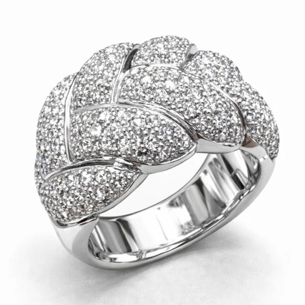 Anello fascione intrecciato con pavè di Diamanti 2,22 ct in oro 18Kt – DIENNECI GIOIELLI