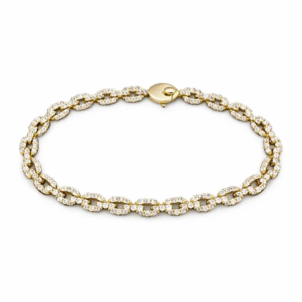 Bracciale Tennis a Maglia con Diamanti 2,73 ct F VS oro giallo 18Kt – DIENNECI GIOIELLI