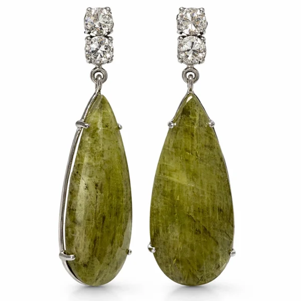 Orecchini pendenti in Oro 18Kt Diamanti e Zaffiri rose cut – DIENNECI GIOIELLI