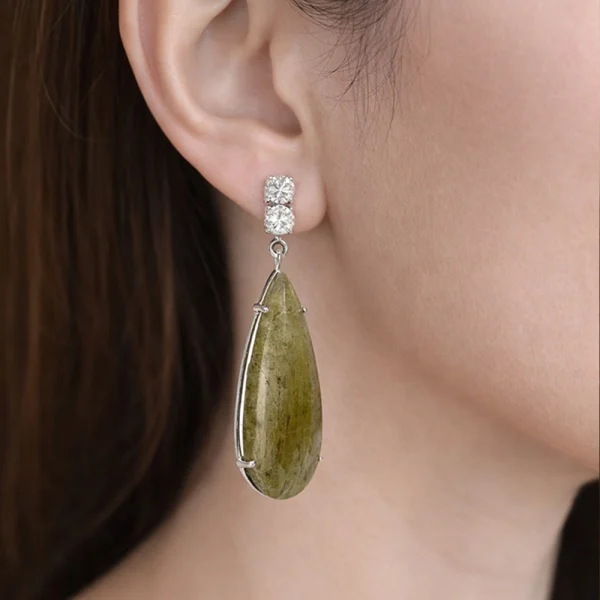 Orecchini pendenti in Oro 18Kt Diamanti e Zaffiri rose cut – DIENNECI GIOIELLI