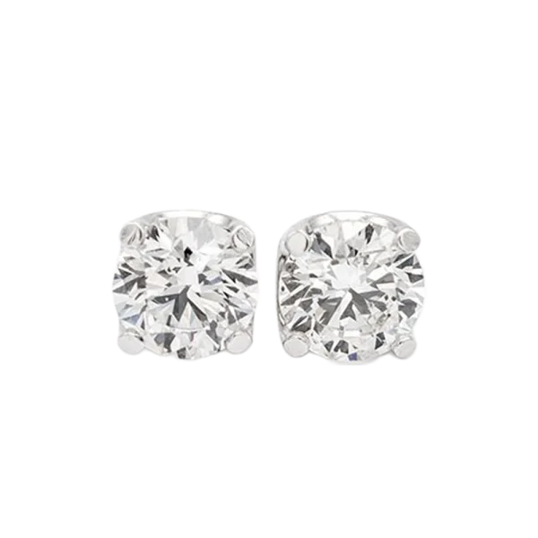 Orecchini Punto Luce con Diamanti 2,00 Ct. in Oro Bianco 18 kt – DIENNECI GIOIELLI