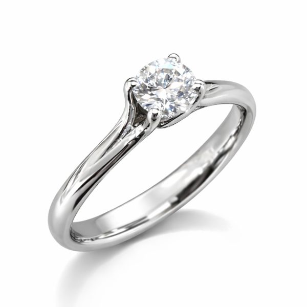 Anello solitario diamante Ct. 0,30 in oro bianco 18Kt AD1016 – DIENNECI GIOIELLI