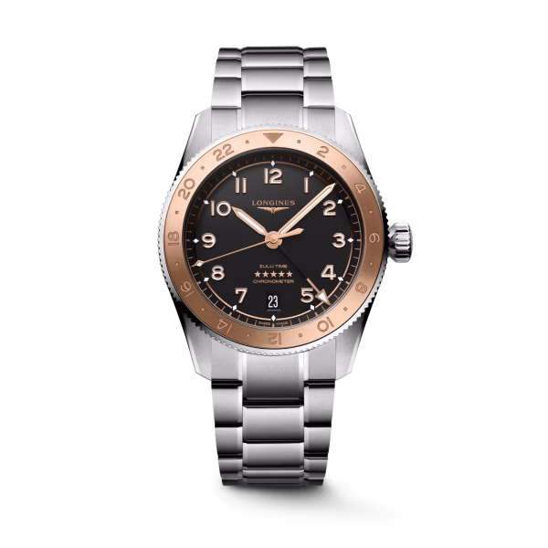 Longines Spirit Zulu Time 1925 L3.803.5.53.6 Automatico GMT 39 mm Acciaio e Oro Rosa