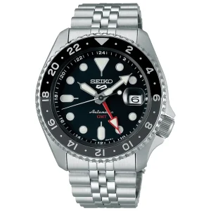 Seiko 5 Sports GMT SSK001K1 – Automatico Quadrante Nero Lunetta Nera/Grigia