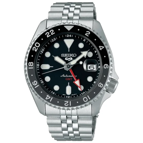 Seiko 5 Sports GMT SSK001K1 – Automatico Quadrante Nero Lunetta Nera/Grigia