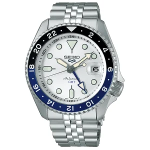 Seiko 5 Sports GMT SSK033K1 – Automatico Quadrante Bianco Lunetta Blu/Nera