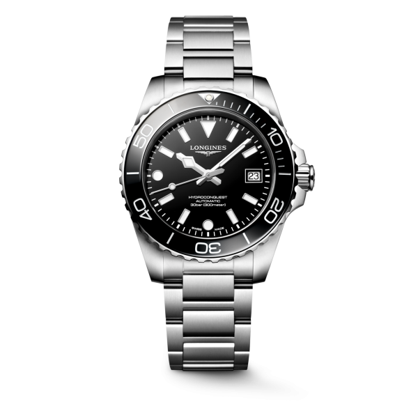 Longines HydroConquest L3.779.4.56.6 Automatico 39 mm Nero Acciaio