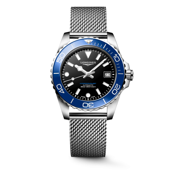 Longines HydroConquest L3.779.4.90.6 Automatico 39 mm Nero Acciaio