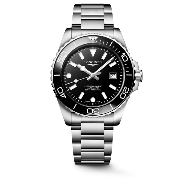 Longines HydroConquest L3.788.4.56.6 Automatico 42 mm Nero Acciaio