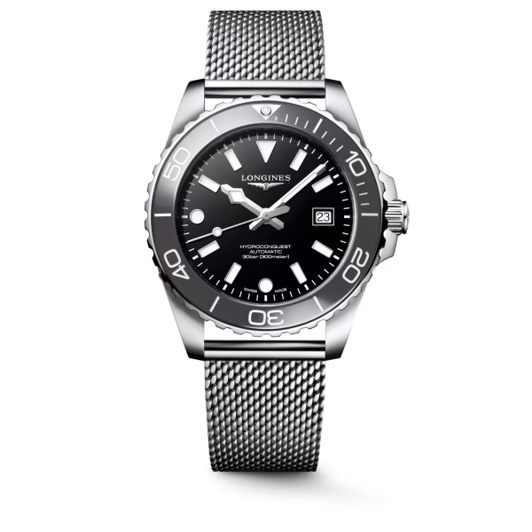 Longines HydroConquest L3.788.4.70.6 Automatico 42 mm Nero Acciaio