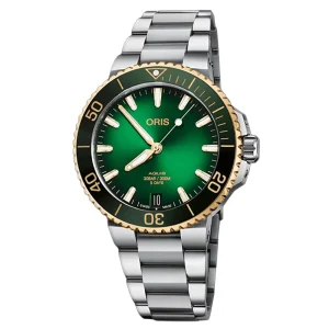 Oris Aquis Date Calibre 400 01 400 7769 6357-07 8 22 09PEB – Automatico 41,5 mm Verde Bicolore