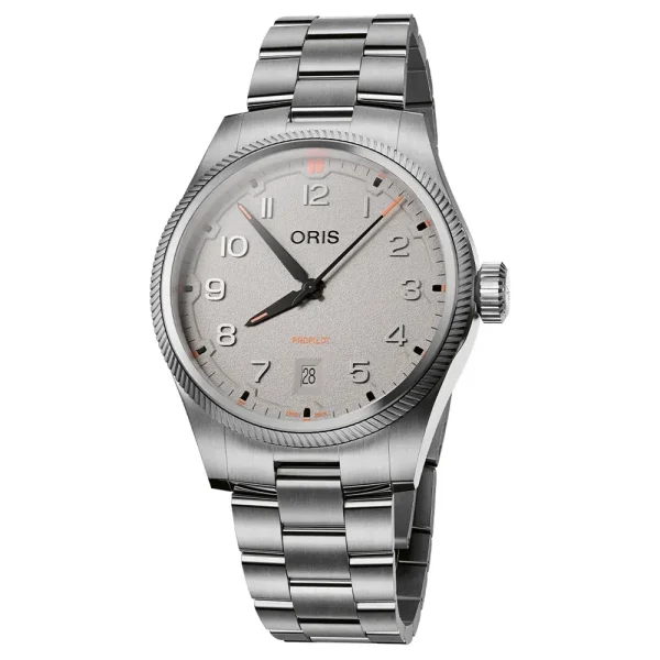 Oris ProPilot Date 01 733 7805 4163-07 8 20 04LC – Automatico 41 mm Quadrante Gesso