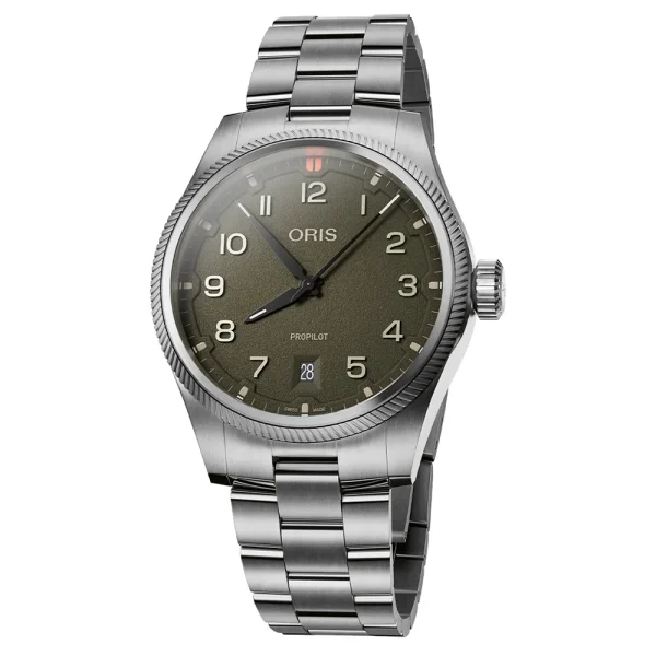 Oris ProPilot Date 01 733 7805 4167-07 8 20 04LC – Automatico 41 mm Quadrante Muschio
