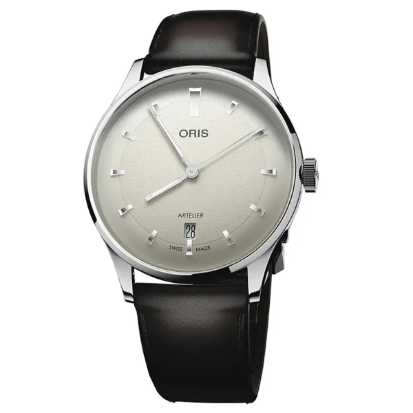 Oris Artelier Date 01 733 7810 4051-07 6 20 17FC – Automatico 38 mm Quadrante Bianco Pelle