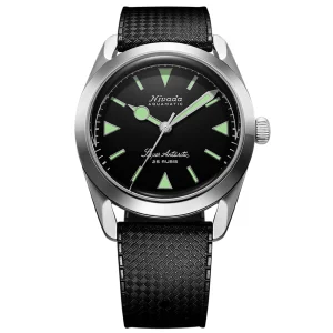 Nivada Grenchen Super Antarctic 32026A01 – Automatico 38 mm Quadrante Nero Rubber