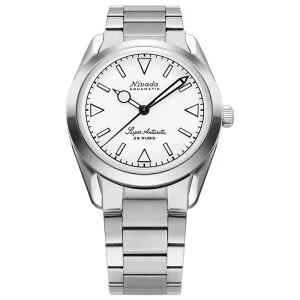 Nivada Grenchen Super Antarctic White 32065A04 – Automatico 38 mm Bracciale Beads of Rice