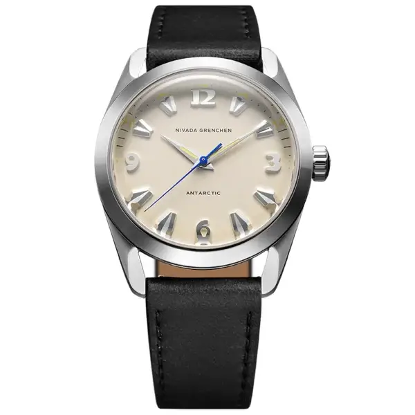 Nivada Grenchen Antarctic Eggshell Beige Luminova 35001M17 – Manuale 35 mm Pelle Nera